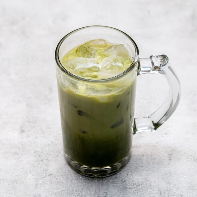 Iced Thai Green Tea W/ Coconut Milk.