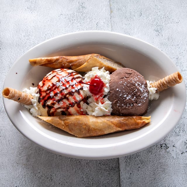 Fried Banana with Ice Cream.